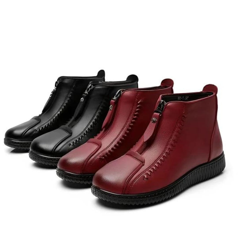 Botas Outono Inverno Feminina de Couro - Hot Confort