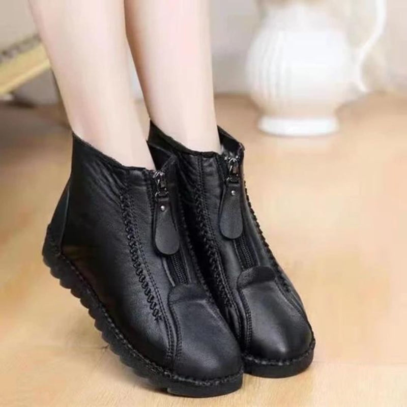 Botas Outono Inverno Feminina de Couro - Hot Confort