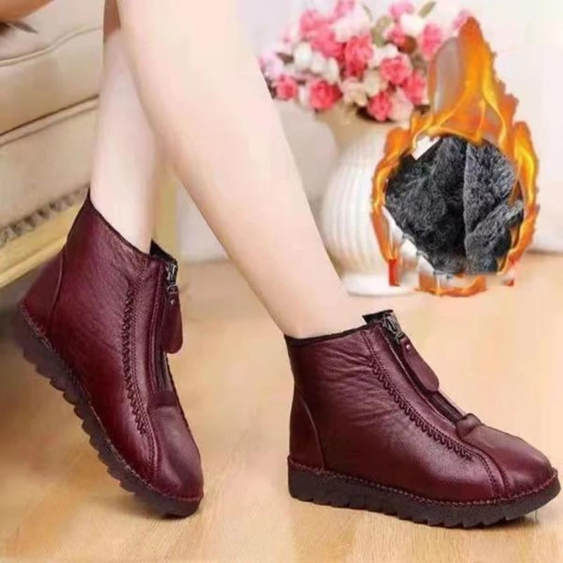 Botas Outono Inverno Feminina de Couro - Hot Confort